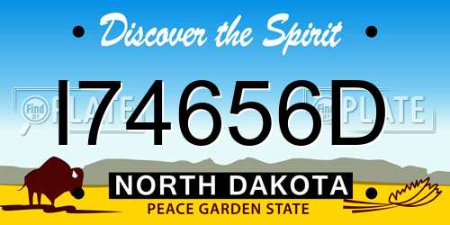 I74656D North Dakota License Plate