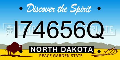 I74656Q North Dakota License Plate