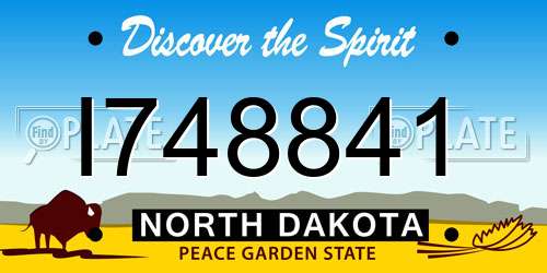 I748841 North Dakota License Plate
