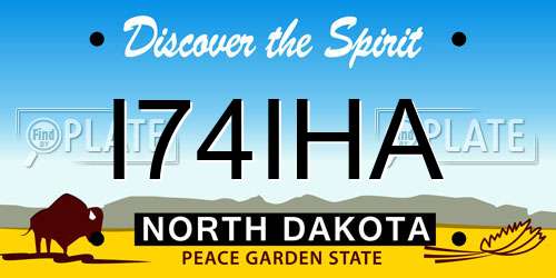 I74IHA North Dakota License Plate