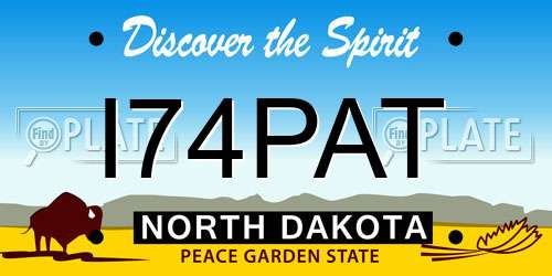 I74PAT North Dakota License Plate