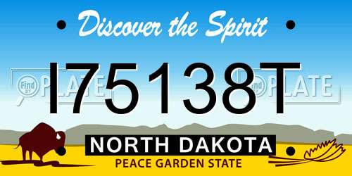 I75138T North Dakota License Plate