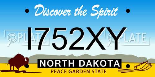 I752XY North Dakota License Plate