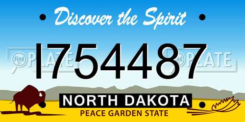 I754487 North Dakota License Plate