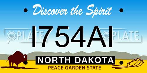 I754AI North Dakota License Plate