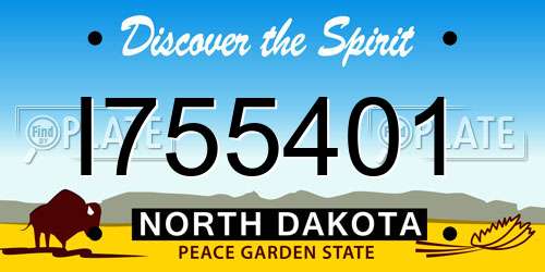 I755401 North Dakota License Plate