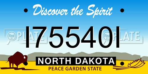 I75540I North Dakota License Plate