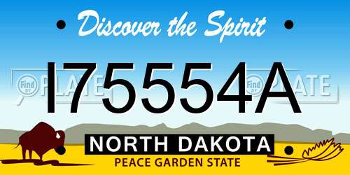 I75554A North Dakota License Plate