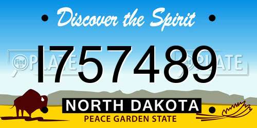 I757489 North Dakota License Plate