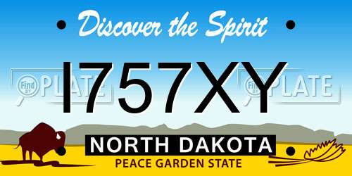 I757XY North Dakota License Plate