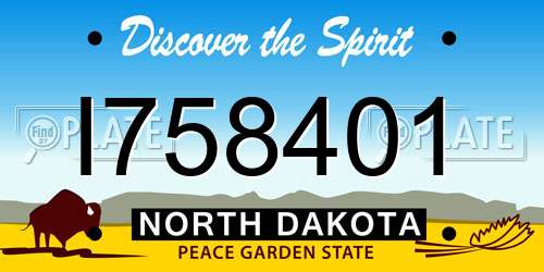 I758401 North Dakota License Plate