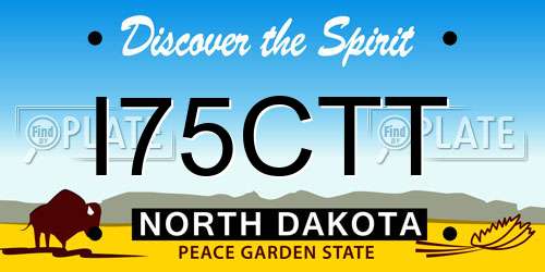 I75CTT North Dakota License Plate