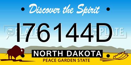 I76144D North Dakota License Plate