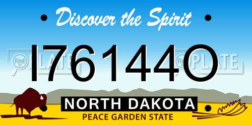 I76144O North Dakota License Plate