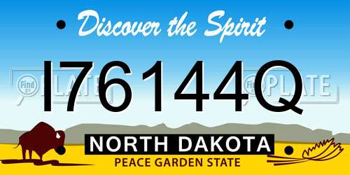 I76144Q North Dakota License Plate