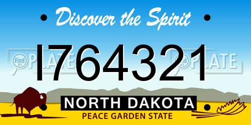 I764321 North Dakota License Plate