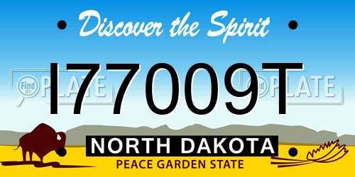 I77009T North Dakota License Plate