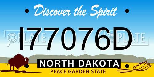 I77076D North Dakota License Plate