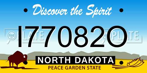 I77082O North Dakota License Plate