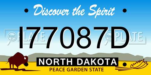 I77087D North Dakota License Plate