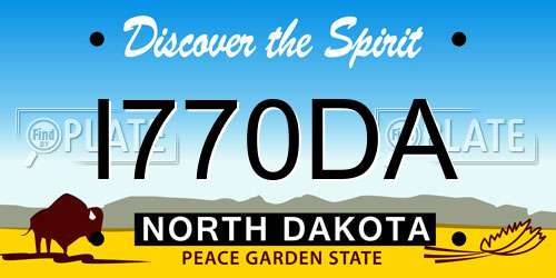 I770DA North Dakota License Plate