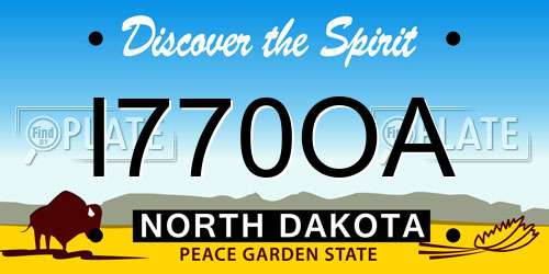 I770OA North Dakota License Plate