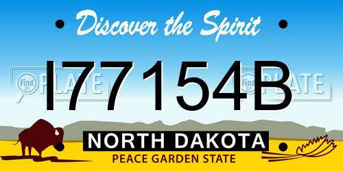 I77154B North Dakota License Plate