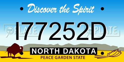 I77252D North Dakota License Plate