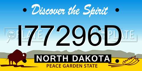 I77296D North Dakota License Plate