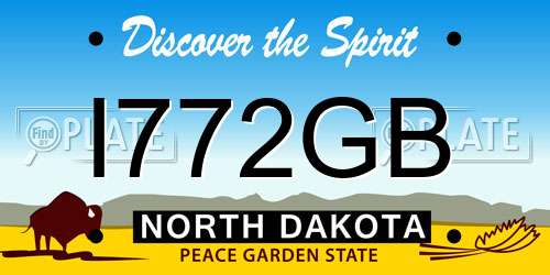 I772GB North Dakota License Plate
