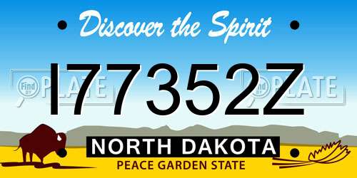 I77352Z North Dakota License Plate