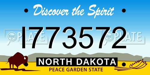 I773572 North Dakota License Plate