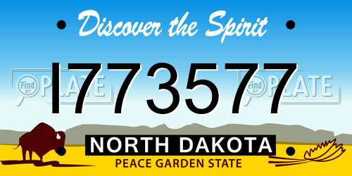 I773577 North Dakota License Plate