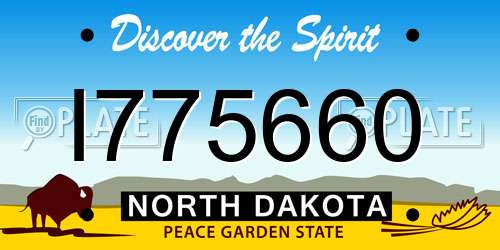 I775660 North Dakota License Plate