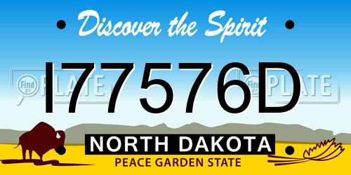I77576D North Dakota License Plate