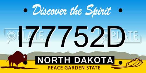 I77752D North Dakota License Plate