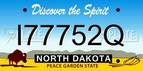 I77752Q North Dakota License Plate