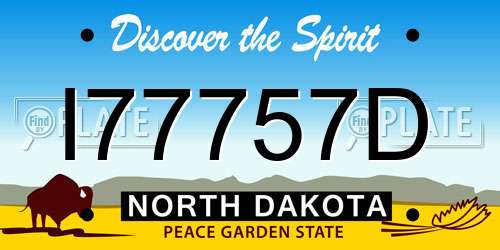 I77757D North Dakota License Plate