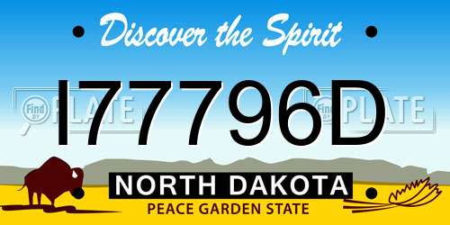 I77796D North Dakota License Plate