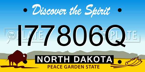 I77806Q North Dakota License Plate