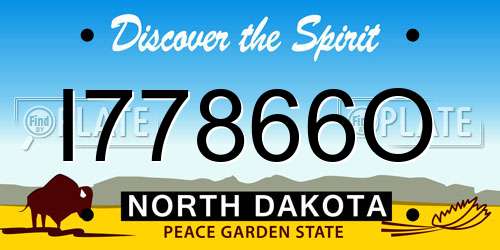 I77866O North Dakota License Plate