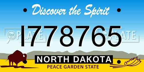 I778765 North Dakota License Plate