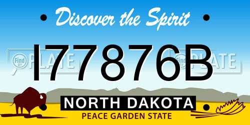 I77876B North Dakota License Plate