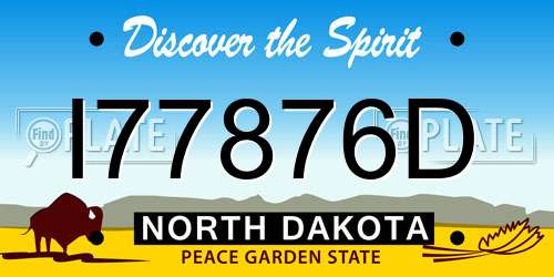 I77876D North Dakota License Plate
