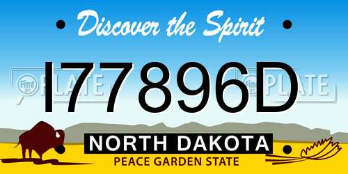 I77896D North Dakota License Plate