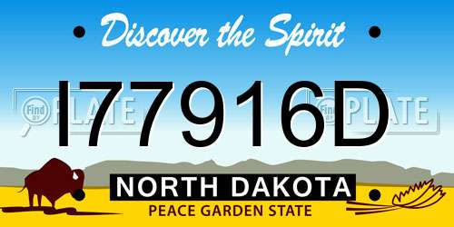 I77916D North Dakota License Plate