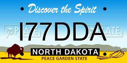 I77DDA North Dakota License Plate