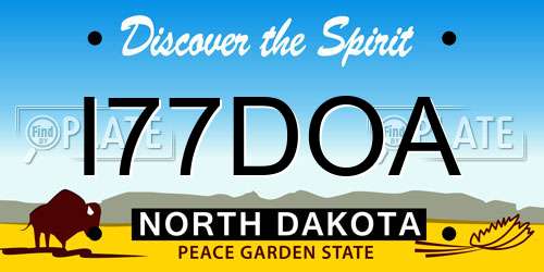 I77DOA North Dakota License Plate