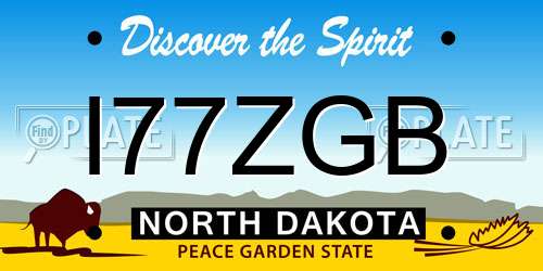 I77ZGB North Dakota License Plate