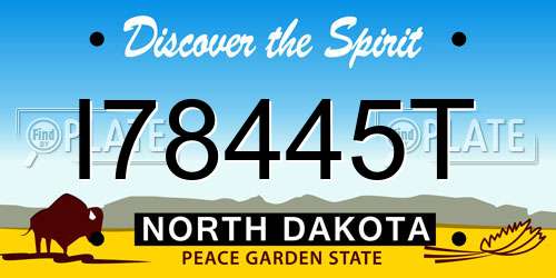 I78445T North Dakota License Plate